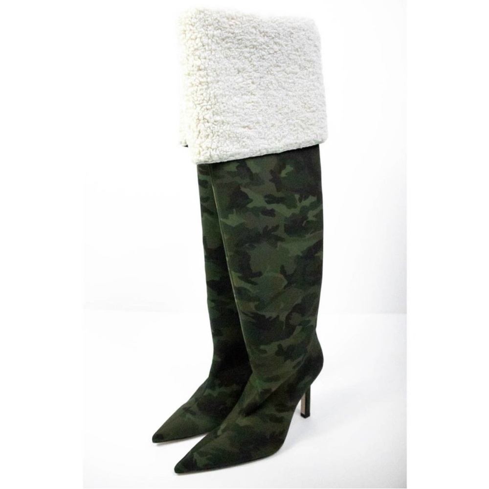 Good American Camo Over The Knee Boots Size 11 Thigh High Heeled Boots - Picture 3 of 8
